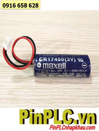 Maxell CR17450 (Zắc trắng); Pin nuôi nguồn Maxell CR17450 lithium 3v 2600mAh chính hãng, Xuất xứ NHẬT